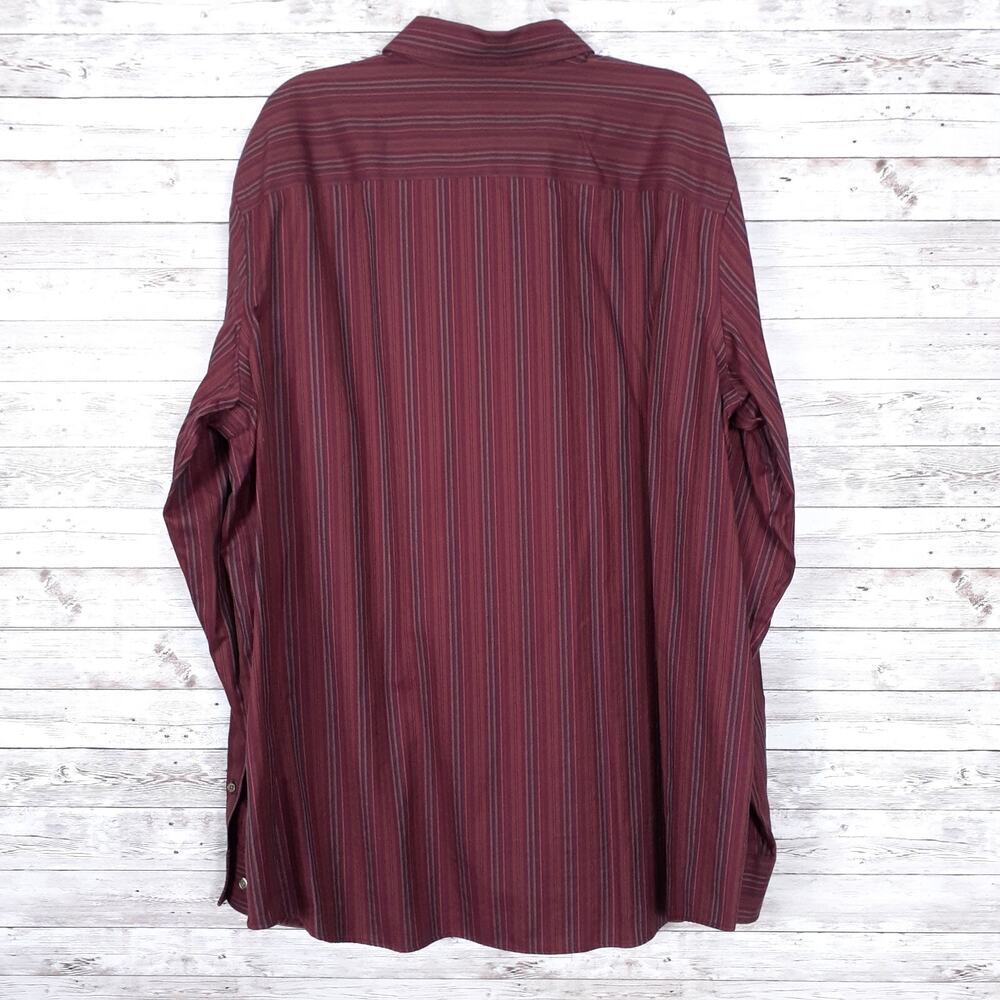 Eddie Bauer Shirt Mens XL Tall Long Sleeve Button Up Blue Stripe 136A - Picture 2 of 5